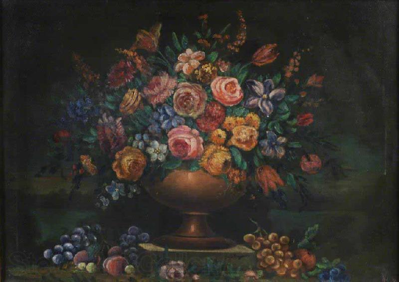 Johann Wilhelm Preyer Vase filled with flowers Norge oil painting art